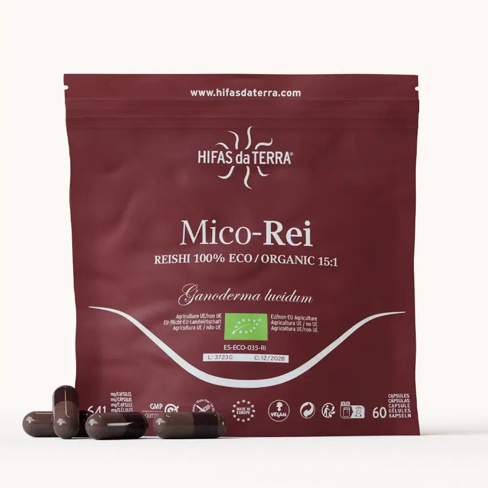 Mico Rei (Reishi extract) Capsules in the Bottle